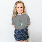 Toddler Baby Boys Girls Graphic T-Shirt Tops Oversized Shirt Kids Funny Cute Dinosaur Printed (Grey, 12-18 Months)