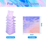 12 Pads Pop up Sticky Notes, 3x3 Cute Gradient Watercolor Self Stick Notes Pads, Multi Color Super Adhesive Memo Pads Refills, Easy to Post Paper Home Office Notebooks Supplies Accessories