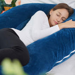 Meiz Pregnancy Pillow, Pregnancy Body Pillow, Pregnancy Pillows for Sleeping, 65" Maternity Body Pillow for Pregnant Women with Velvet Cover, Blue
