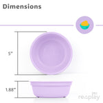 Re-Play 12 oz. Toddler Bowls Set of 3 - Kids Deep-Walled, Durable & Reusable Snack and Meal Bowls, Dishwasher & Microwave Safe, BPA-Free, Made in USA from Recycled Plastic, Princess
