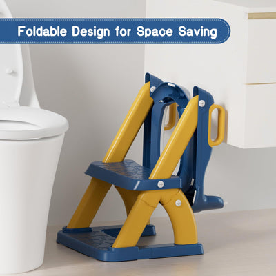 Potty Training Seat, Toddler Toilet Seat for Kids Boys Girls, 2 in 1 Potty Training Toilet for Kids, Splash Guard Anti-Slip Pad Step Stool, Adjust High Potty Chair for Toddler Kid Boys Girls