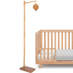 Floor-Standing Crib Mobile Arm with Music Box - 65 Inch Mobile Arm for Crib - 100% Beech Wood - Crib Mobile Motor - Volume Control - 35 Lullabies - Wooden Nursery Decor - Baby Mobile Hanger