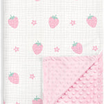 Bow Baby Blankets for Girls, Soft Nursery Minky Blankets with Muslin and Dotted Fleece Back 30x40 inches, Receiving Bed Quilt for Newborn, Infants, Toddlers