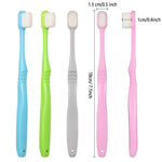 Boao 4 Pieces Soft Micro-Nano Manual Toothbrush Extra Soft Bristles Toothbrush with 20,000 Bristles for Fragile Adult Kid Children (Blue, Gray, Green, Purple)