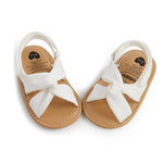 Miamooi Infant Baby Girls Boys Sandals Summer Bowknot Crib Shoes Toddler Pu Leather Flower Soft Rubber Sole Dress Flats First Walker Shoes