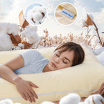 QUEEN ROSE Pregnancy Pillow, U Shaped Full Body Pillows for Sleeping Support, 55 Inch Maternity Pillow for Pregnant Women, Creamy
