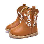 Newsonet Baby Cowboy Boots Infant Cowgirl Western Shoes Brown 12-18 Months