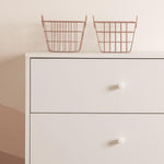 dadada Central Park 3-Drawer Dresser with Open Shelving - Modern Design, Baby-Safe Finish, Forged Steel Support, Sturdy Wood Legs, for Nursery, Kids or Teen Room, 47" Wide (White+Natural)