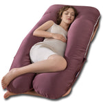 QUEEN ROSE Pregnancy Pillow, U Shaped Full Body Pillows for Sleeping Support, 55 Inch Maternity Pillow for Pregnant Women, Sateen Purple