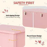 FUNKOCO Pink Nightstand, 27.56" Wide 3 Drawer Night Stand for Bedroom, Cute Scalloped Dresser Bedside Table for Bedroom, Hallway, Living Room
