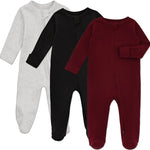 Aablexema Baby Footie Pajama with Mitten Cuffs, Double Zipper Infant Cotton clothes Sleeper Pjs, Footed Sleep Play