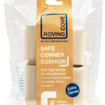 Roving Cove HeftyFit Corner Protector for Baby (4 Large Corners), Heavy-Duty Soft Rubber Foam Furniture Corner Bumper Guards, 3M Adhesive Pre-Taped, Oyster White (Off White)