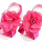 Toptim Baby Girl's Barefoot Sandals Flower for Newborn Toddlers (0-3T) (10 Colors)