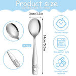 Pimoys 9 Pieces Toddler Spoons Kids Spoons, Kids Silverware Stainless Steel Toddler Utensils Metal Kids Cutlery Set Baby and Children Safe Flatware, Perfect for Small Hands