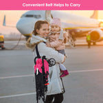 BABY JOY Lightweight Stroller, Compact Travel Stroller, Infant Stroller w/Adjustable Backrest & Canopy, Cup Holder, Storage Basket, 5-Point Harness, Easy Fold, Umbrella Stroller for Toddler, Pink