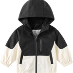 Volunboy Toddler Boys Windbreaker Casual Outerwear Kids Lightweight Zip Hooded Jacket Baby Cute Dust Coat