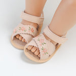 AKINGIO Infant Baby Girls Boys Summer Sandals Premium Non Slip Soft Sole Breathable Toddler First Walker Wedding Dress Shoes Apricot 12CM