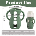 4 Pack Silicone Sleeves for Avent Natural Glass Baby Bottles, Anti Breakage Bottle Holder, Compatible with Philips Avent Glass Natural Baby Bottles (Blue+Gray+Green+White, 8 OZ)