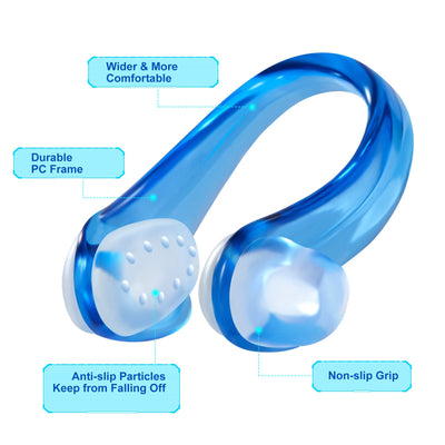 Hurdilen Swimming Nose Clip, 14 Packs Swim Nose Plugs with Waterproof Silica Gel for Kids (Age 7+) and Adults, Multi-Color (Transparent Type)