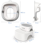 Maliton Baby Potty Training Seat with Step Stool, Potty Training Toilet for Boys Girls, Anti-Slip Toddler Stool for Bathroom, Kitchen, Toddler Toilet Seat Set(One Potty Seat+Two Step Stool for Kids)