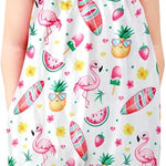 Toddler Baby Girls Romper Sleeveless Jumpsuit Summer Clothes Adjustable Tie-Up Strap with Pocket Headband 1-5T
