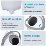 Grebest Diaper Pail with Airtight Lid, Odorless Diaper Bin, 15 Liter/4 Gallon Nursery Trash Can, Holds Up to 16 Diapers, Easy to Clean, Portable Plastic Trash Can for Baby White