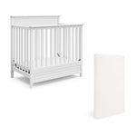 Storkcraft Petal 4-in-1 Convertible Mini Crib (White) – GREENGUARD Gold Certified, Converts to Daybed and Twin-Size Bed, Bonus 2.75-inch Mini Crib Mattress Included, Ideal for Small Spaces