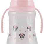 Disney 2 Pack 10 Ounce Baby Bottles with Character Prints and Colored Covers with Double Handle - BPA Free and Easy to Clean
