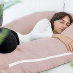 Meiz Pregnancy Pillows, Cooling Pregnancy Pillows for Sleeping, Maternity Pillow for Pregnant Woman, 65" Pregnant Pillows for Sleeping with Cooling Jersey Cover, Apricot