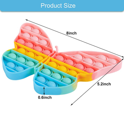 AIZIXIN Pop Bubble Fidget Sensory Toys, Squeeze Sensory Toys, Novelty Gifts for Boys and Girls, Stress Relief and Anti-Anxiety Tools for Kids and Adults (Butterfly)