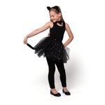 Spooktacular Creations Child Black Cat Costume Set with Tutu, Headband Collar and Tail, Cosplay Accessory Kit for Girls, Halloween Dress Up Party, School Role Playing