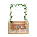 PIIOSER Baby Shower Crate Closet, Multifunctional Wooden & Acrylic Visible Baby Storage Crate with Handle, Newborn Welcome Gifts Basket for Boys Girls, Pregnancy Gifts for New Parents(Beige)