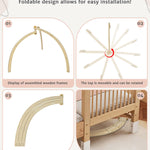 Suihuooo Baby Play Mat Activity Gym,6 Developmental Zones Tummy Time Mat, Foldable Wooden Baby Play Gym with 7 Detachable Sensory Toys for Newborn Brain Development, Essential Baby Shower Set