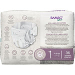 Bambo Nature Hypoallergenic Baby Diapers, Eco-Labelled Sustainable Diapers, Enhanced Leakage Protection, Totally Chlorine-free, Skin Friendly, and Super Absorbent - Size 1 (216 Count)