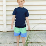 RUGGEDBUTTS® Baby/Toddler Boys Navy Short Sleeve Rash Guard - 12-18m