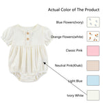 Ruliby Baby Girl Bodysuit Bubble Romper White Infant Clothes Set 0-3 Months