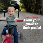 Radio Flyer 4-in-1 Stroll 'N Trike, Ages 1-5, Toddler Tricycle & Stroller, Foam Tires, Push Handle, UV Canopy, Removable Tray & Seatbelt, Amazon Exclusive