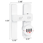 INIRET White 180 Degree Barn Door Lock,Mechanical Password Lock,Flip Latch with Combination,3 Digit Password Keyless,Protect Privacy,for Barn Door,Windows,Garden,Cabinets,Bathroom,and Sliding Door