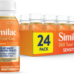 Similac 360 Total Care Sensitive infant formula bottles and packaging on a white background