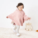 pureborn Toddler Girls Hooded Cape Cloak Fall Warm Outwear Carseat Poncho Jacket Winter Outfit Fox Face Pink 1-3 Years