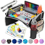 PILLANI Kids Travel Tray for Car - Car Seat Tray for Kids Travel, Road Trip Essentials, Carseat Table for Roadtrip Activities - Must Have Toddler Lap Desk Organizer for Airplane - Car Accessories