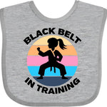 inktastic Girls Karate Black Belt in Training Baby Bib