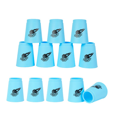 SEISSO Sport Stacking Cups Set，Stacking Cup Classic Speed Training Game for Kids Adults, Plastic Speed Stacking Cups Family Game Toy for Boy Girl Party Challenge Competition Travel Gift Blue 12Pack
