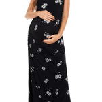 Smallshow Women's Split Long Maternity Dress Sleeveness Ruched Pregnancy Clothes Medium SVP121