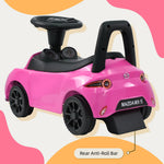 TCARAIWEN Ride On Push Car for Toddlers, Licensed Mazda Push Cars for Kids with Horn, Music, Lights, Under Seat Storage, Ride On Toy for 18-36 Months, Pink