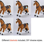 Ufree Large Mechanical Rocking Horse Toy, Ride on Bounce up and Down and Move, 44 inch for Children 6 to Adult (Black Mane and Tail)