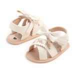 Ohwawadi Baby Girl Sandals Summer Bowknot Dress Flats Embroidered Shoes Tassels Beach Casual Sandal Infant Newborn Crib Shoes