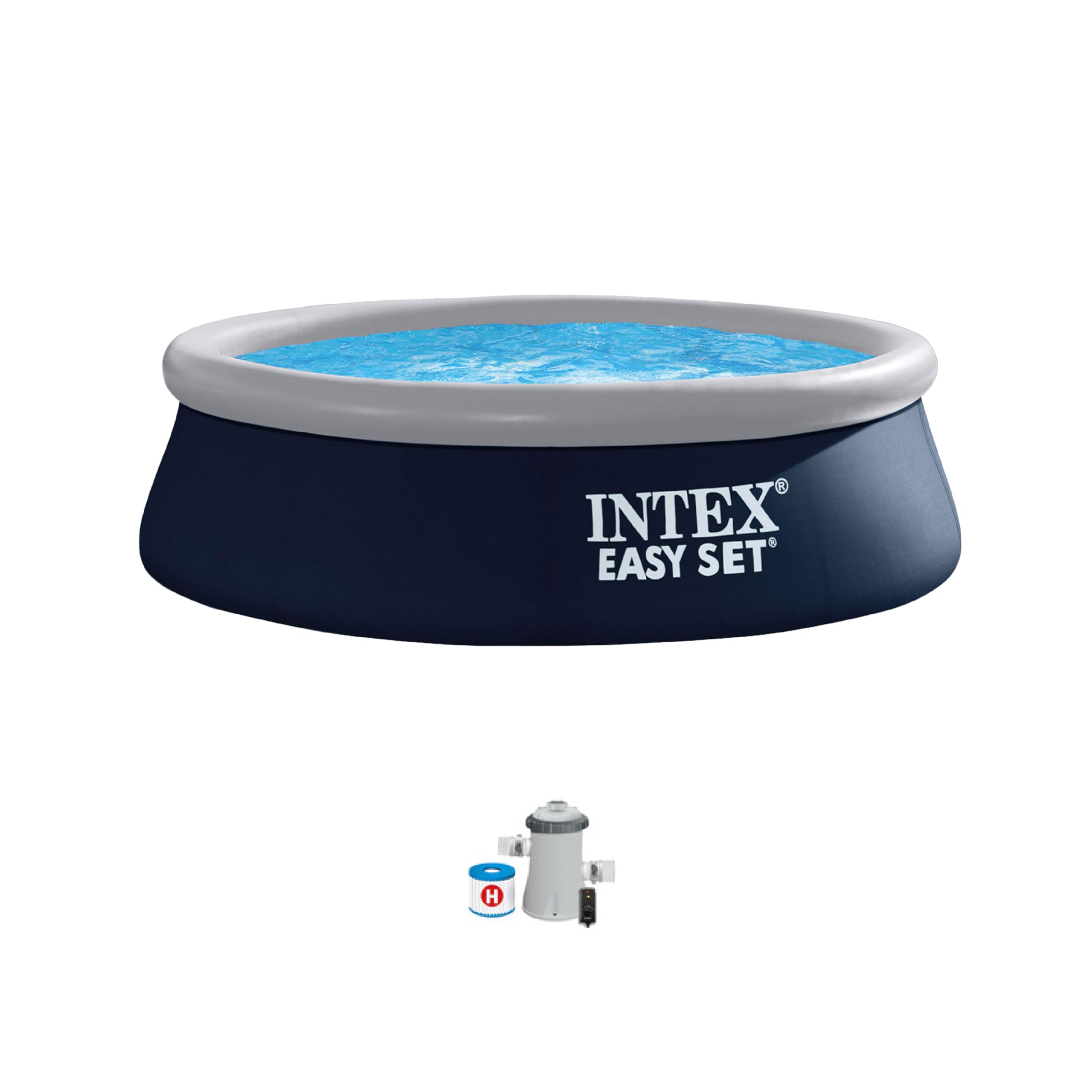 Intex 28120EH Easy Set Inflatable Swimming Pool: 10ft x 30in – Puncture-Resistant Material – Quick Inflation – 1018 Gallon Capacity – 23in Water Depth