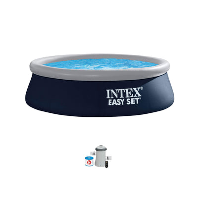 Intex 28120EH Easy Set Inflatable Swimming Pool: 10ft x 30in – Puncture-Resistant Material – Quick Inflation – 1018 Gallon Capacity – 23in Water Depth