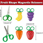 AKOAK 1 Count Paper Scissors, Children's Safety Paper Cuttings Scissors, Creative Fruit Scissors and Refrigerator Magnets are the Home Decorations for Students/Children (Strawberry)